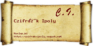 Czifrák Ipoly névjegykártya